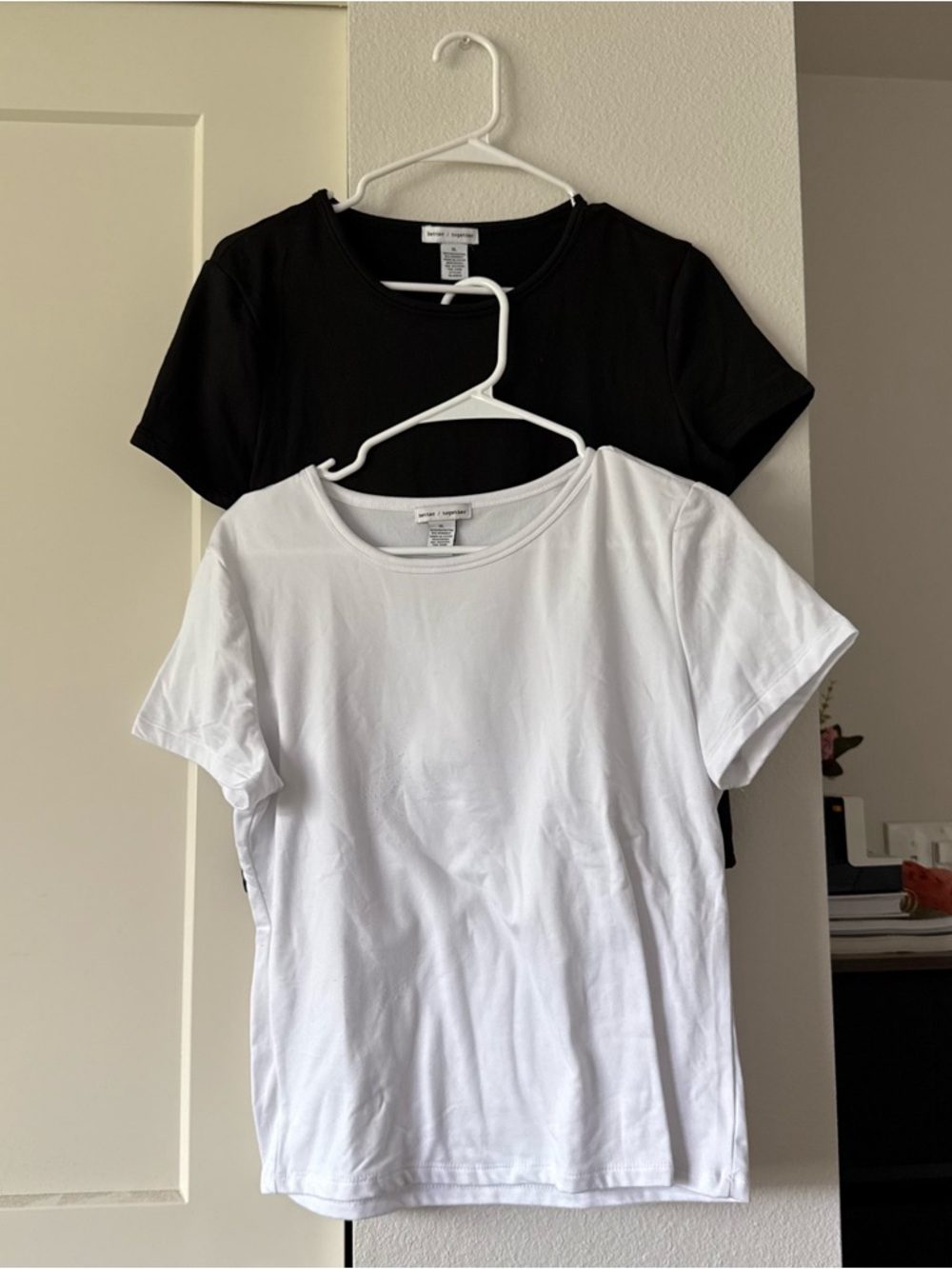 Together Short Sleeve Tee Set in Black and White